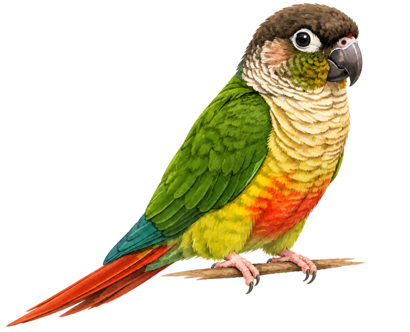 ピヨキチをモデルにしたうろこインコのイラスト